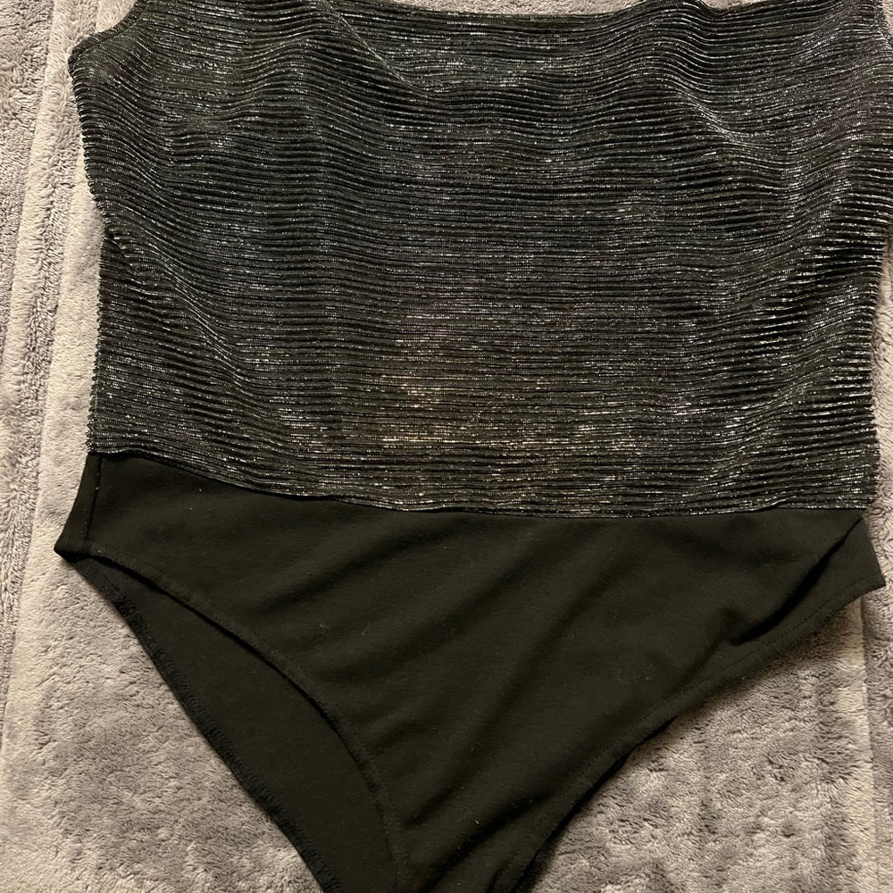Forever 21 Black Shimmer Bodysuit